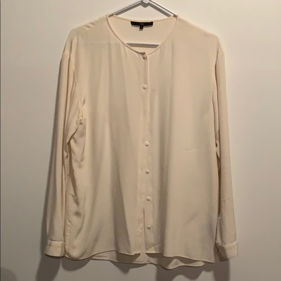 Tibi Cream Silk Blouse Size 4 - Picture 1 of 6